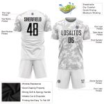 Personalized Sublimation Soccer Jersey - White Black Uniform for Men and Women Personalized White Black Sublimation Soccer