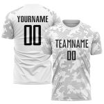 Personalized Sublimation Soccer Jersey - White Black Uniform for Men and Women Personalized White Black Sublimation Soccer