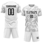Personalized Sublimation Soccer Jersey - White Black Uniform for Men and Women Personalized White Black Sublimation Soccer