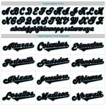 Custom Authentic Baseball Jersey with Personalized Name and Number, White Black-Teal Personalized White Black-Teal Authentic