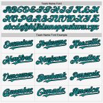 Personalized Authentic Sleeveless Baseball Jersey - White Black Teal Design Personalized White Black-Teal Authentic Sleeveless