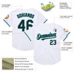 Customizable Black Teal Mesh Throwback Baseball Jersey - Personalized Name and Number Authentic Team Jersey Personalized