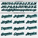 Custom Black Teal Authentic Baseball Jersey with Personalized Name and Number - White with Black Teal Pinstripe Personalized