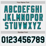 Custom Black Teal Authentic Baseball Jersey with Personalized Name and Number - White with Black Teal Pinstripe Personalized