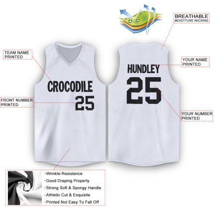 Customizable Black and White V-Neck Basketball Jersey - Perfect for Team or Fan Apparel Personalized White Black V-Neck Basketball