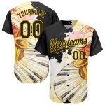 Personalized Music Festival Baseball Jersey, Custom Name & Number, 3D Pattern Design for International Jazz Day, Black-Yellow, White
