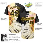 Personalized Music Festival Baseball Jersey, Custom Name & Number, 3D Pattern Design for International Jazz Day, Black-Yellow, White