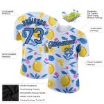 Custom Name and Number Performance T-Shirt for Summer Holiday, 3D Pattern Design in White, Blue, and Black - Team Apparel
