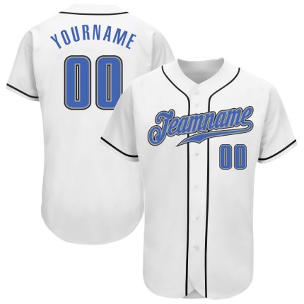 Custom Authentic Baseball Jersey with Personalized Name and Number - White Blue-Gray Team Jersey Personalized White Blue-Gray