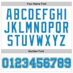 Custom Personalized Basketball Jersey with Team Name and Number - White Blue Kelly Green Authentic Throwback Design Personalized