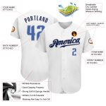 Custom Team Baseball Jersey with Personalized Name and Number - White Blue-Navy Authentic Style Personalized White Blue-Navy
