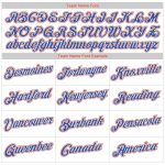 Custom Name and Number Personalized Baseball Jersey Shirt - White Blue Navy-Orange Rib-Knit Authentic Throwback Style Personalized