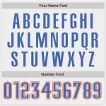 Custom Authentic Baseball Jersey with Personalized Name and Number - White Blue-Orange Team Apparel Personalized White Blue-Orange