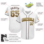 Personalized Custom Name Number Drift Fashion Baseball Jersey - White Brown Gold Authentic Team Jersey Personalized White