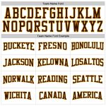 Custom Team Long Sleeve Performance T-Shirt with Personalized Name & Number - White Brown-Gold Personalized White Brown-Gold