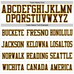Custom Name and Number Personalized White Brown-Gold Football Jersey - Authentic Mesh Team Apparel Personalized White Brown-Gold