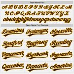 Custom Name and Number Unisex Softball Jersey - Personalized White Brown-Gold Two-Button Design Personalized White Brown-Gold