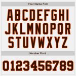 Custom Team Bomber Jacket with Name and Number - Personalized Two Tone White Brown-Orange Varsity Full-Snap Letterman Jacket