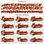 Custom Name and Number Personalized Hockey Jersey in White Brown-Orange Lace Design - Team Apparel Personalized White Brown-Orange