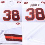 Custom Authentic Football Jersey with Personalized Name and Number - White Brown-Orange Mesh Design Personalized White Brown-Orange