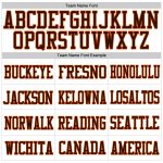 Custom Authentic Football Jersey with Personalized Name and Number - White Brown-Orange Mesh Design Personalized White Brown-Orange