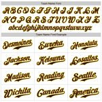 Custom Personalized Brown-Gold Pinstripe Baseball Jersey with Your Name and Number - Authentic Team Gear Personalized White