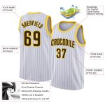 Custom Name Number Brown Gold Pinstripe Basketball Jersey Personalized Authentic Team Wear Personalized White Brown Pinstripe