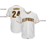 Custom Name Number Baseball Jersey - Personalized Brown Gold White Pinstripe Team Gear Personalized White Brown Pinstripe