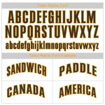 Personalized Pinstripe Softball Jersey with Custom Name & Number - Brown Gold Color Personalized White Brown Pinstripe Brown-Gold