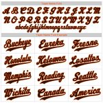 Personalized Brown-Orange Pinstripe Baseball Jersey - Authentic White Brown Design Personalized White Brown Pinstripe Brown-Orange