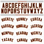 Custom Name Number Personalized Brown-Orange Pinstripe Baseball Jersey - Authentic Team Apparel Personalized White Brown
