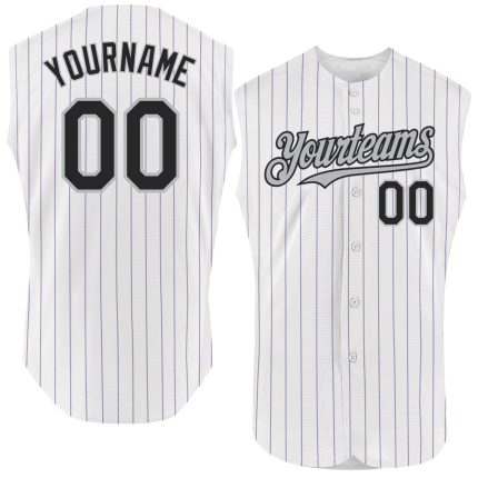 Custom Name and Number Personalized Baseball Jersey Gold Pinstripe White Brown Sleeveless Authentic Personalized White Brown