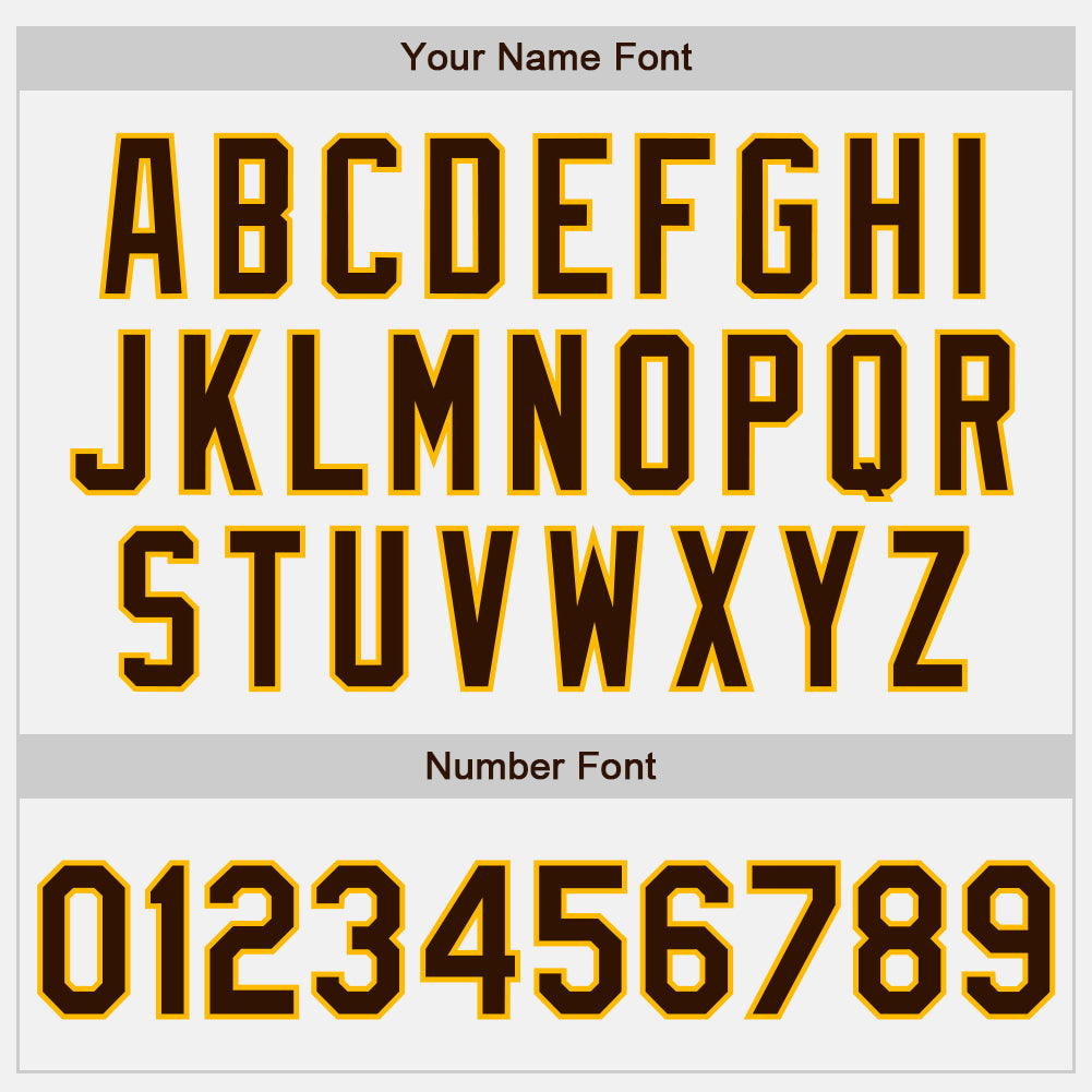 Personalized White Brown Pinstripe Gold Two-Button Unisex Softball Jersey Team Custom Name and Number Custom Name Number Softball Jersey Unisex Two-Button Gold White Brown Pinstripe - Personalized Team Apparel Personalized - Image 5