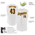 Custom Name Number Personalized Orange Brown Pinstripe Sleeveless Baseball Jersey for Teams Personalized White Brown Pinstripe