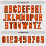Custom Name and Number Baseball Jersey - Personalized Orange-Brown Pinstripe Raglan Sleeves Design Personalized White Brown