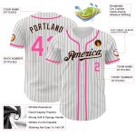 Custom Name Number Personalized Baseball Jersey - White Brown Pinstripe Pink Authentic Team Jersey Personalized White Brown