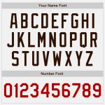 Custom Team Name and Number Unisex Softball Jersey - Personalized Red White Brown Pinstripe Two-Button Design Personalized