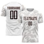 Custom Name Number Soccer Jersey Uniform - Personalized White Brown Sublimation Team Gear Personalized White Brown Sublimation