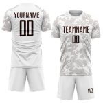 Custom Name Number Soccer Jersey Uniform - Personalized White Brown Sublimation Team Gear Personalized White Brown Sublimation