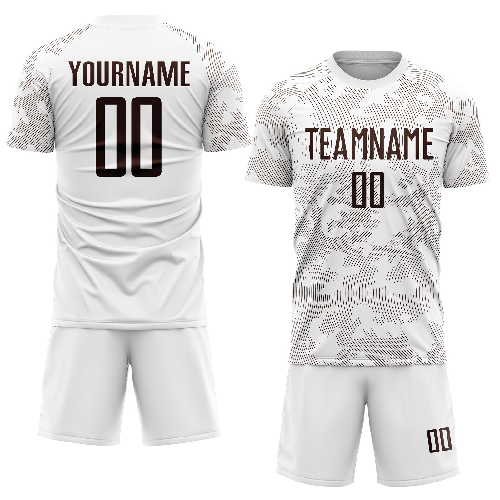 Personalized White Brown Sublimation Soccer Uniform Jersey Team Custom Name and Number Custom Name Number Soccer Jersey Uniform - Personalized White Brown Sublimation Team Gear Personalized White Brown Sublimation - Image 2
