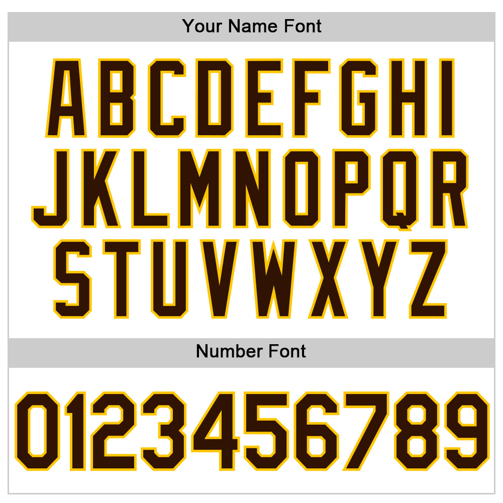 Personalized White Brown-Yellow Performance Vapor Golf Polo Shirt Team Custom Name and Number Custom Name Number Personalized Performance Vapor Golf Polo Shirt - White Brown Yellow Personalized White Brown-Yellow Performance - Image 5