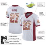 Custom Name and Number Personalized White Burgundy-Gold Mesh Football Jersey - Drift Fashion Team Jersey Personalized White