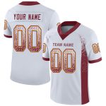 Custom Name and Number Personalized White Burgundy-Gold Mesh Football Jersey - Drift Fashion Team Jersey Personalized White