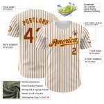 Custom Burgundy Gold Pinstripe Baseball Jersey with Personalized Name and Number - Authentic Team Apparel Personalized White