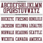 Customizable Burgundy-Gray Mesh Football Jersey with Personalized Name & Number - Authentic Team Jersey Personalized White