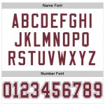 Customizable Burgundy-Gray Mesh Football Jersey with Personalized Name & Number - Authentic Team Jersey Personalized White
