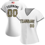 Custom American Flag Baseball Jersey with White Camo-Black Design, Personalized Name & Number Personalized White Camo-Black