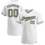 Custom Name Number Personalized White Camo Black Baseball Jersey - Authentic Team Apparel Personalized White Camo-Black Authentic