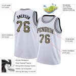 Custom Name Number Basketball Jersey - Personalized White Camo Black Rib-Knit Round Neck Personalized White Camo-Black Round