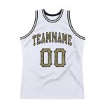 Custom Name and Number Personalized White Camo Gray Basketball Jersey | Authentic Throwback Style Personalized White Camo-Gray